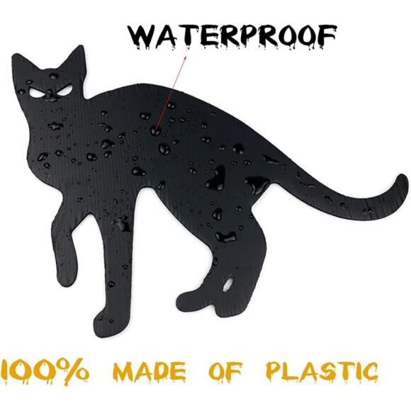 6 Pack Halloween Black Cat Yard Signs with Stakes Silhouette Halloween Decor - Picture 5 of 8